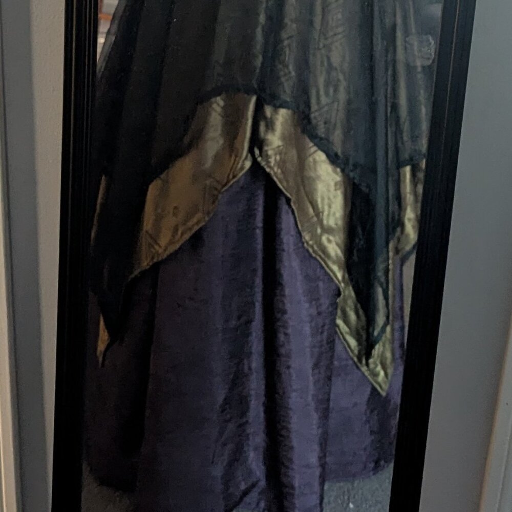 Handmade green purple & black Renaissance dress Belt Not Included - Picture 11 of 11